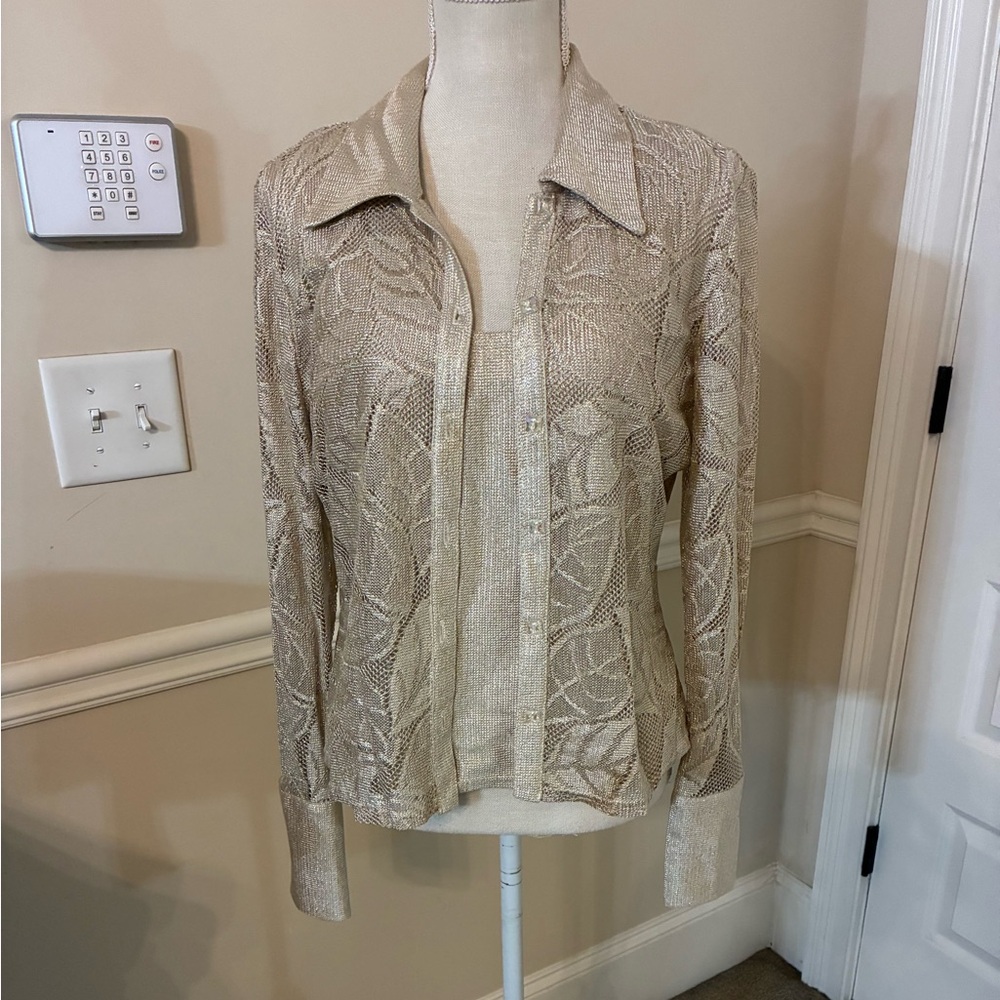 Elegant Cream/Gold Women's Top